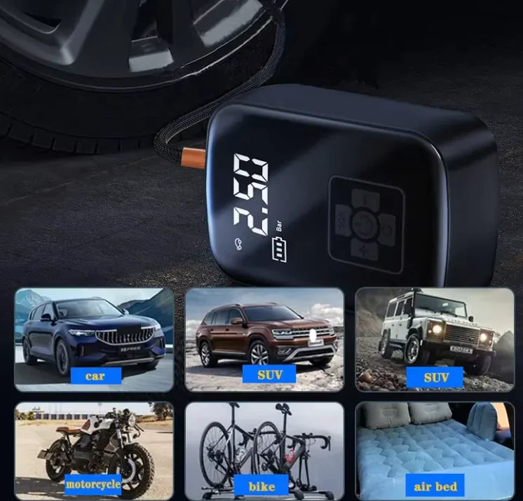 Inflador de Neumáticos Eléctrico Inalámbrico para Coches