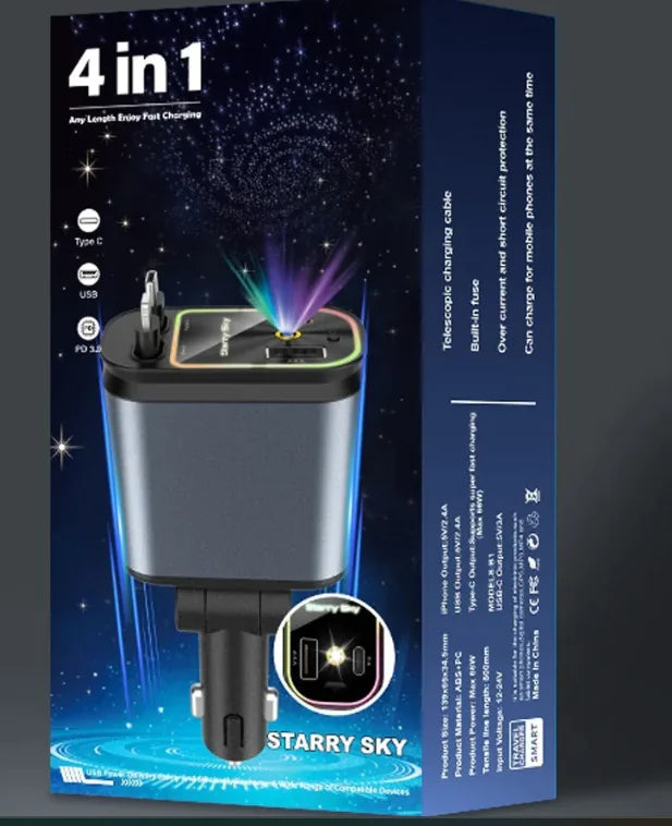 Cargador de Coche Portátil 4 en 1 de 120W