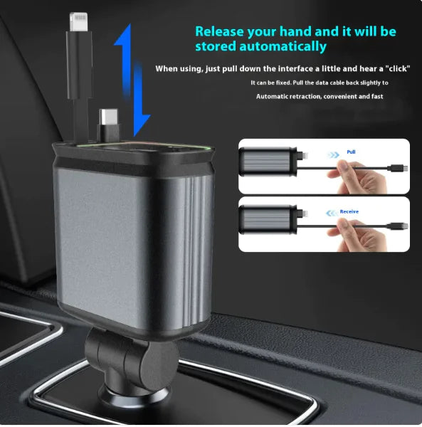 Cargador de Coche Portátil 4 en 1 de 120W