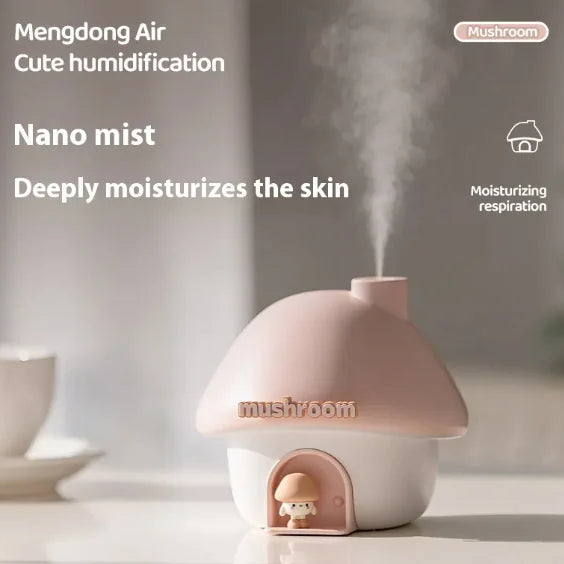 Humidificador con Luz en Forma de Casa de Hongo