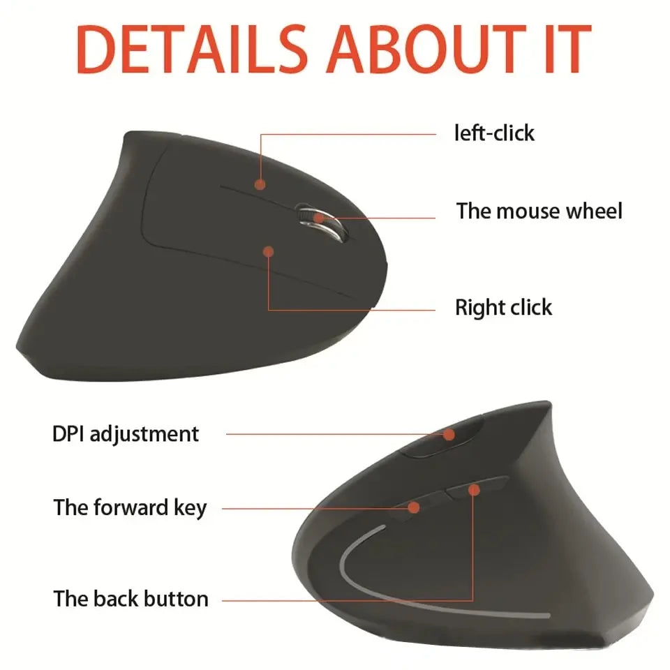 Mouse Vertical Ergonómico Wireless